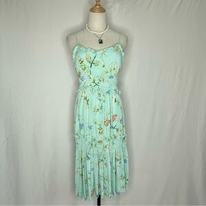 Angie Mint Green Floral Midi Dress